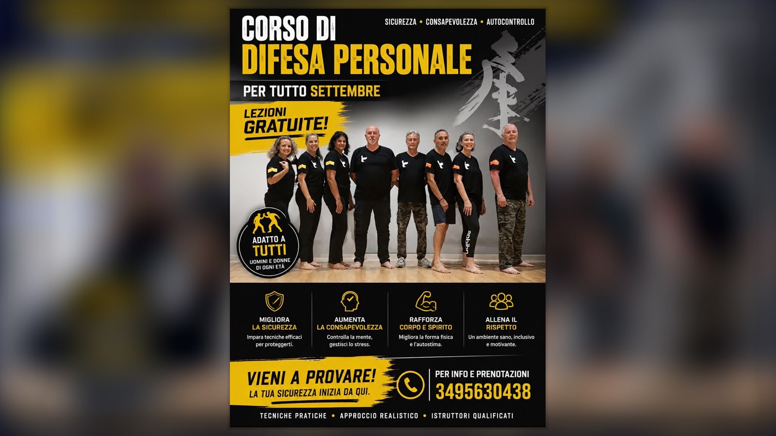 Difesa personale: a settembre le lezioni di prova sono gratuite