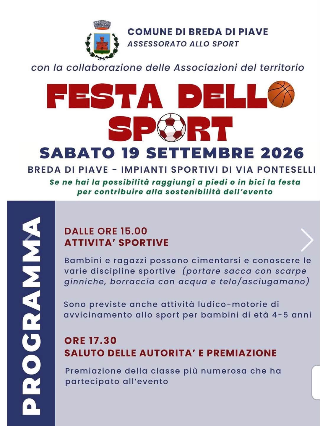 Sabato 19 settembre ci trovate alla Festa dello Sport di Breda di Piave – foto 2